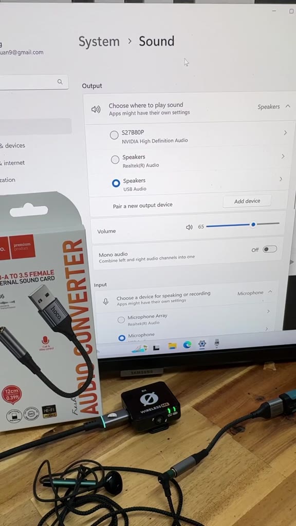 Jack chuyển USB-A to 3.5 Hoco LS36 usb sound dùng cho PC/ Laptop -Bảo Hành 3 tháng | BigBuy360 - bigbuy360.vn