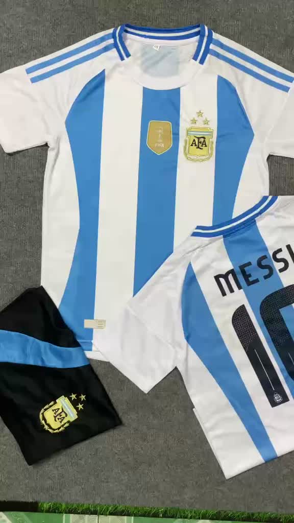 Bộ Quần Áo Đá Bóng Đội Tuyển Argentina Home 3 sao (Trẻ Em)