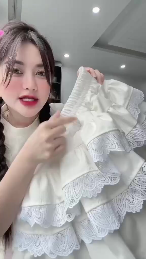 Chân váy tầng phối ren nổi dáng xòe chân váy ngắn xòe siêu xinh cạp thun co giãn CV390 PANOSI | BigBuy360 - bigbuy360.vn