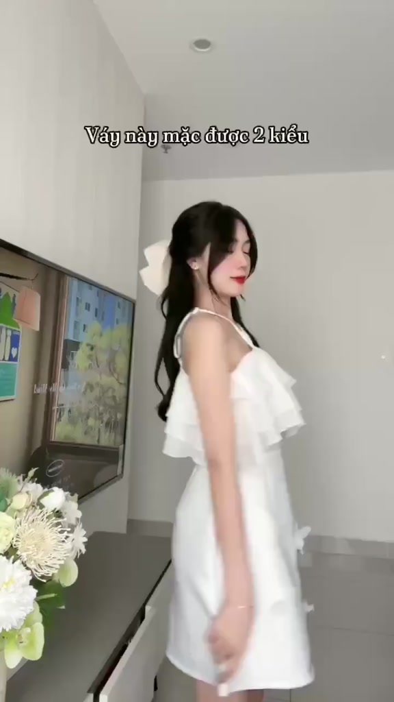 Đầm trễ vai váy trễ midi dáng siêu xinh, váy trễ vai dây yếm đính ngọc sang choảnh V249 PANOSI | BigBuy360 - bigbuy360.vn