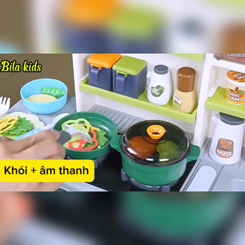 Đồ chơi nấu ăn cho bé CAO 80CM có khói, âm thanh, vòi nước