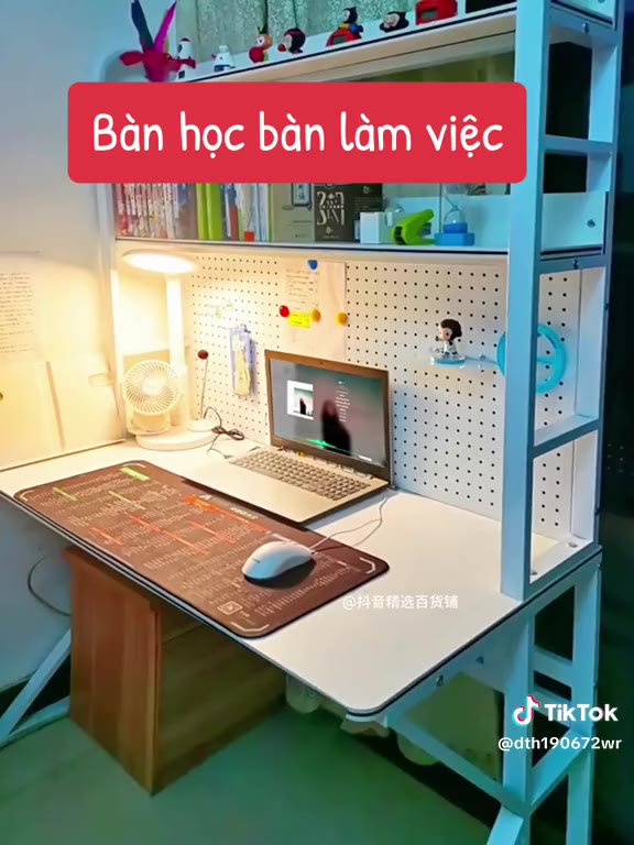 Bàn làm việc kệ sách, Bàn học 2 tầng kệ lửng, bàn chân sắt sơn tĩnh điện mặt gỗ MDF dày 15mm, màu sắc đa dạng | BigBuy360 - bigbuy360.vn