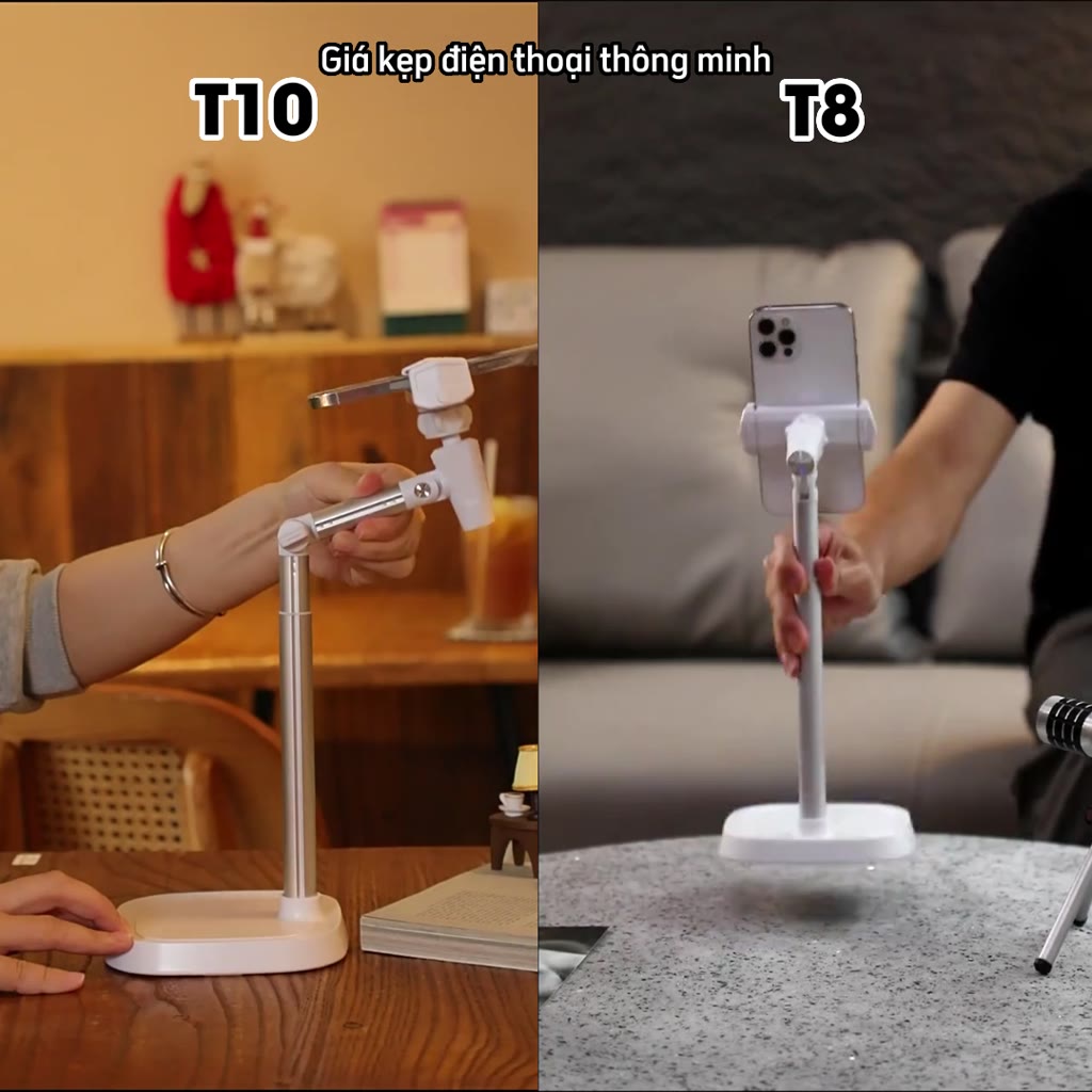 Giá đỡ điện thoại, kẹp điện thoại Livestream T8, T10 tùy chỉnh cao độ, góc quay, video call Macbox | BigBuy360 - bigbuy360.vn