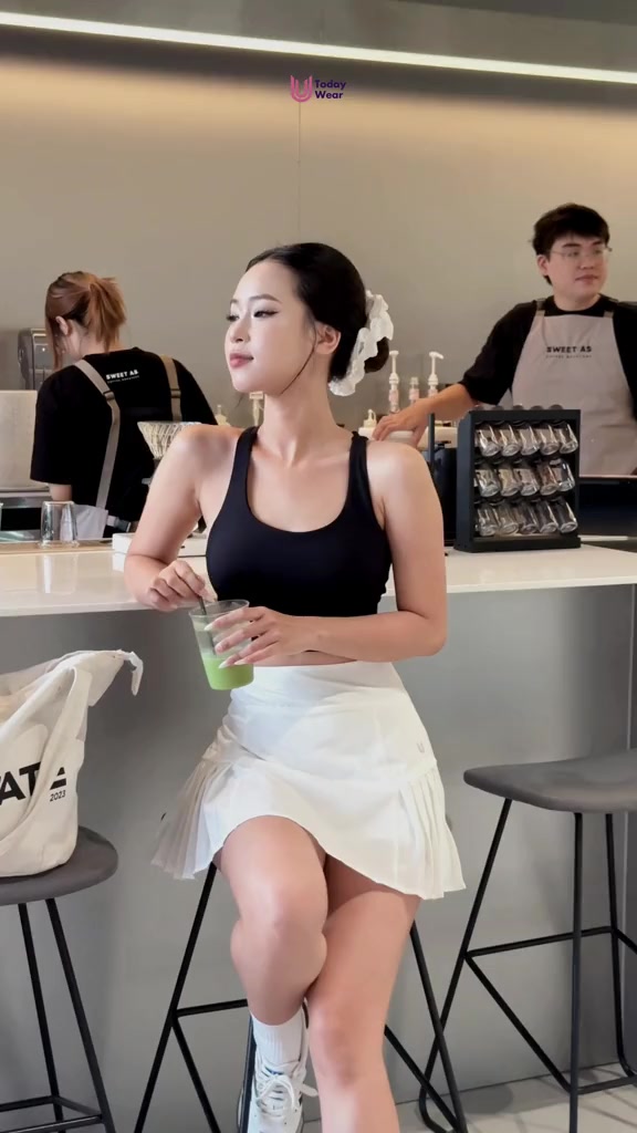 Chân váy xếp ly Elly Skirt Today U Wear 2 lớp may sẵn bảo hộ dáng chữ A thể thao cầu lông chạy bộ tennis pickleball | BigBuy360 - bigbuy360.vn