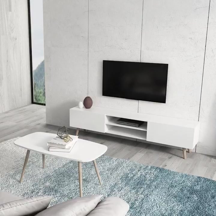 MY 180cmKệ Tivi Gỗ MDF Cao Cấp Chân Gỗ Sồi Tủ Tivi Gỗ Phong Cách Hiện đại Đơn Giản Sức chịu lực mạnh | BigBuy360 - bigbuy360.vn