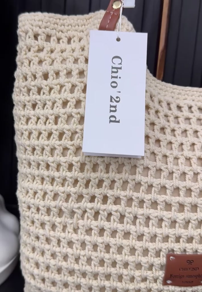 Túi tote bản len móc dạng lưới