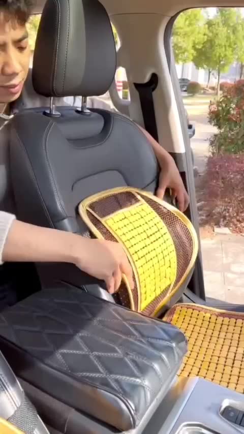 Tựa Lưng Hạt Gỗ Trúc Cho Ghế Ô Tô Và Văn Phòng