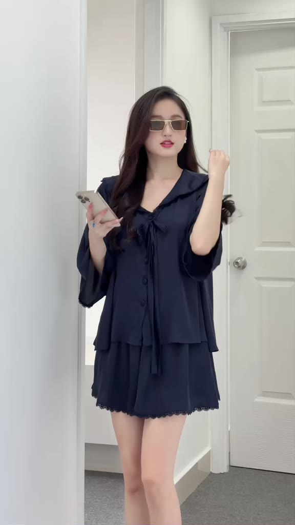 Đồ Ngủ Pijama Bigsize MIKY Tay Loe 2, Đồ Ngủ Bigsize lụa Latin cao cấp mềm mại xinh xắnd < 70KG M06 M06 | BigBuy360 - bigbuy360.vn