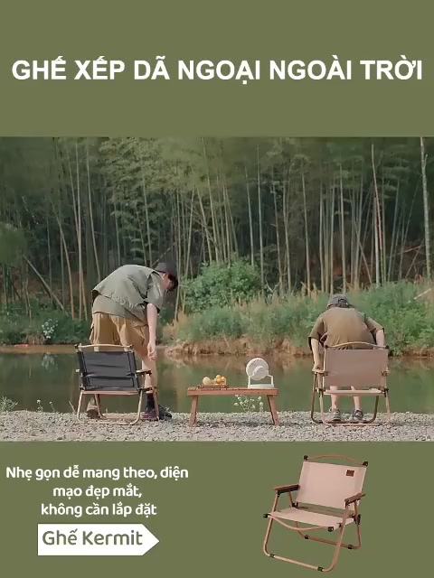 Ghế gấp ngoài trời nhẹ miễn lắp Khung đỡ lớn Tải trọng 190kg Ghế xếp Kermit | BigBuy360 - bigbuy360.vn