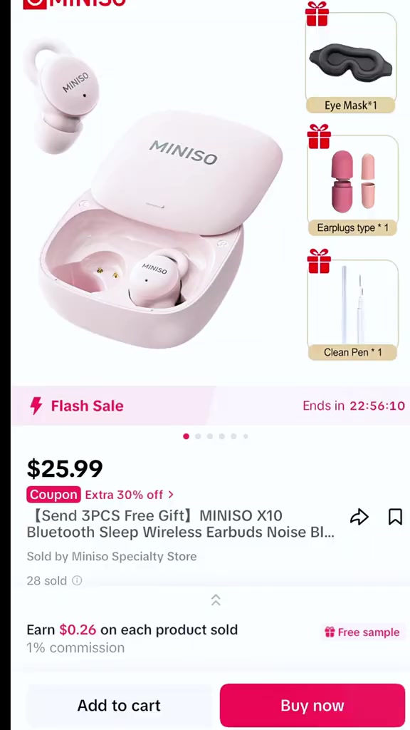 MINISO X10 Tai nghe ngủ Tai nghe BT 5.0 chống nước IPX5 / Tai nghe không dây ngủ vô hình Mini X10 / Tai nghe Bluetooth thể thao / Tai nghe nhạc âm thanh nổi / Tai nghe Bluetooth sạc | BigBuy360 - bigbuy360.vn