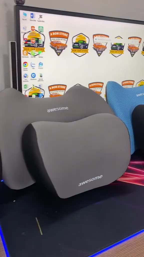 Gối Đầu Tựa Lưng Ô Tô AWESOME Cao Su Non