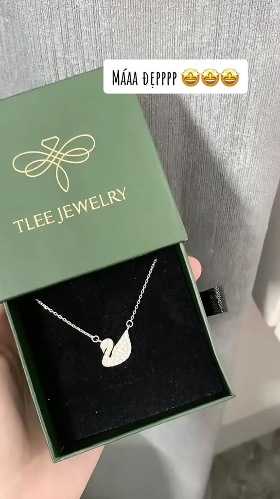 Dây chuyền bạc nữ TLEE mẫu thiên nga trắng đính đá lấp lánh TLEE JEWELRY D0131 | BigBuy360 - bigbuy360.vn