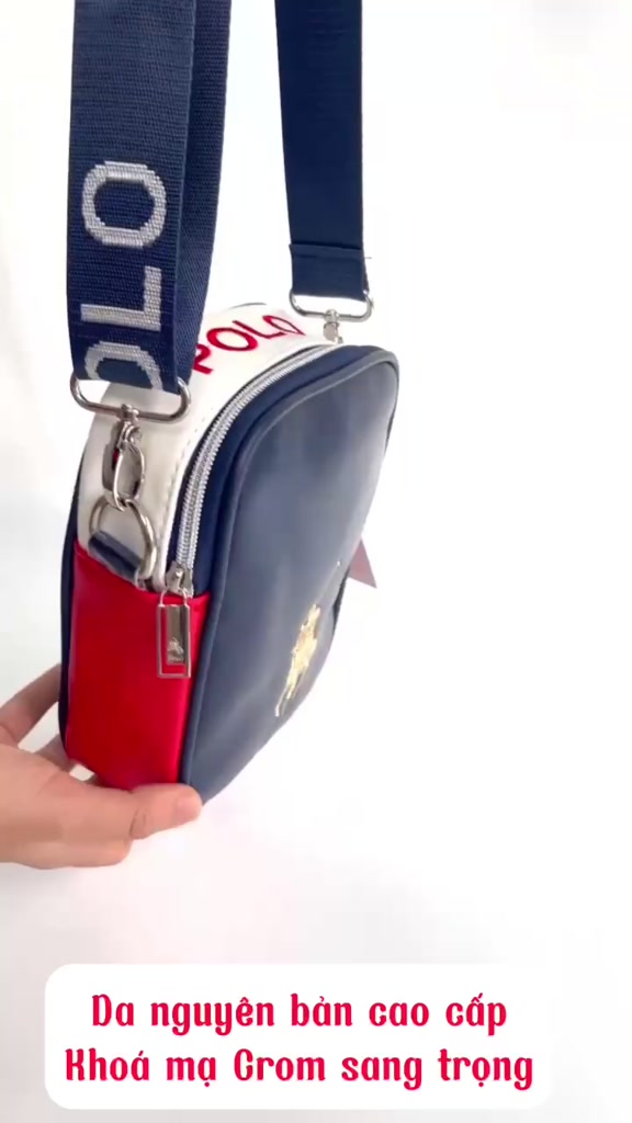 Túi đeo chéo da nam nữ POLO, túi hộp da bò cao cấp, túi mini Hàn Quốc