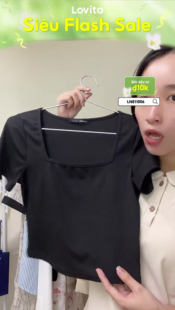 Lovito Áo Thun Trơn Cổ Vuông Đơn Giản Cho Nữ Lne11006 (nhiều Màu) | BigBuy360 - bigbuy360.vn