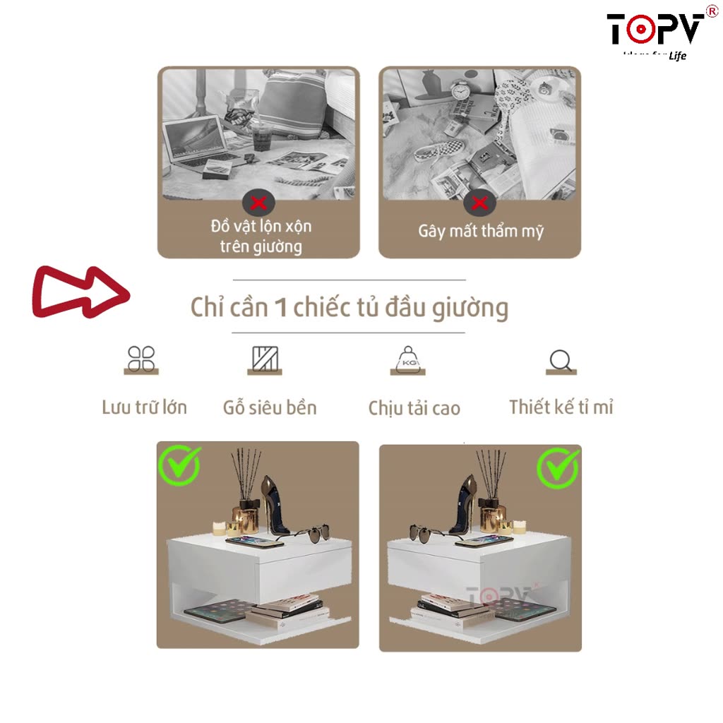 Kệ đầu giườngkèm đèn ngủ sạc không dây thông minh tủ tab đầu giường mini táp decor gỗ để kê phòng ngủ | BigBuy360 - bigbuy360.vn