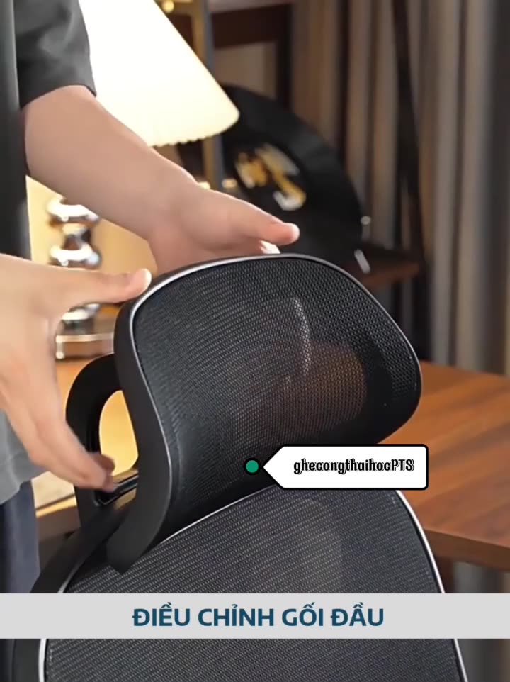Ghế Xoay Công Thái Học {PTS}, Xoay 360 độ, Tay Ghế Có Đệm Vải, Lưng Ghế Thiết Kế Công Thái Học Bảo Vệ Cột Sống | BigBuy360 - bigbuy360.vn