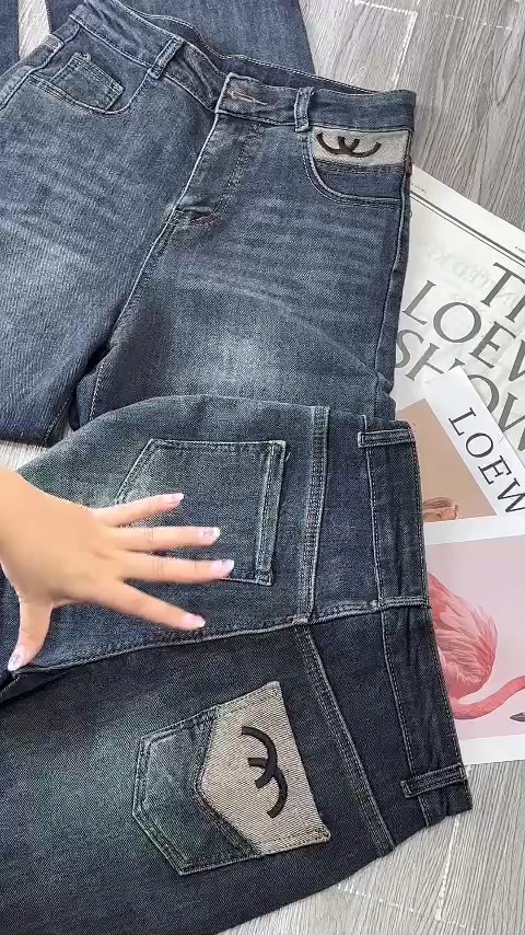 [BIGSIZE80KG] Quần Jean Nữ Ống Suông Cạp Cao Co Giãn