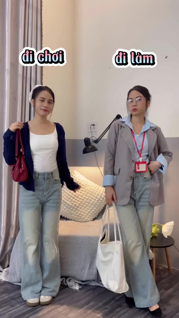 Quần Jeans Nữ Ống Loe Siêu Rộng Cotton Chất Vải Mềm Không Co Giãn Dáng Rông Không Ôm Không Co Giãn Eva Boutique | BigBuy360 - bigbuy360.vn
