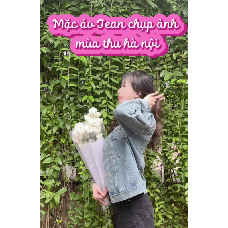 Áo khoác jean nữ túi hộp khoác bò kaki form rộng dày dặn màu xanh SARAMIA Q11 | BigBuy360 - bigbuy360.vn