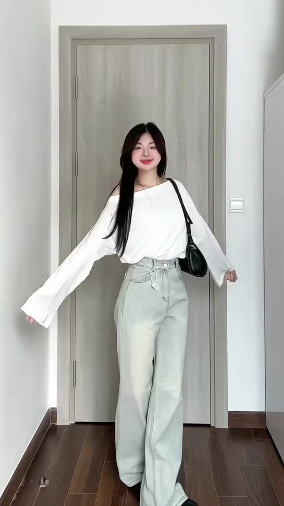 Quần Jeans Nữ Ống Rộng 247Store Cạp Cao, Màu Wash Thời Trang Mặc Đi Học Đi Làm Đi Chơi | BigBuy360 - bigbuy360.vn