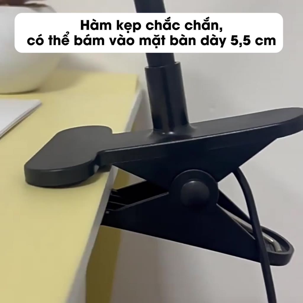 Đèn LED Bàn Học Micofi Đọc Sách Kẹp Bàn Làm Việc USB Cắm Điện, Đèn Kẹp Sách 3 Màu Chống Cận Xoay 360 Độ Chỉnh Độ Sáng | BigBuy360 - bigbuy360.vn