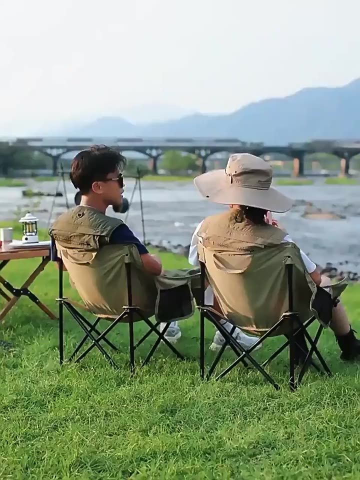 Ghế Camping Gấp Gọn có thể gập lại ngoài trời có thể điều chỉnh độ cao Ghế mặt trăng di động Tải trọng 300kg Câu cá | BigBuy360 - bigbuy360.vn