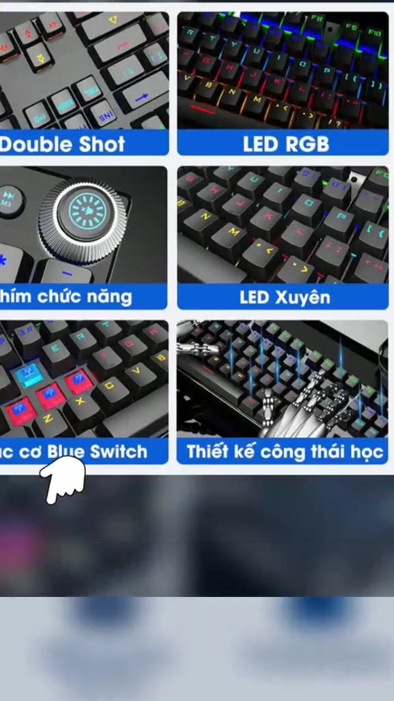 Bàn phím cơ Gaming Leaven K990 - 9 chế độ LED RGB Rainbow - Blue Switch - Full Phím - Chống Nước | BigBuy360 - bigbuy360.vn