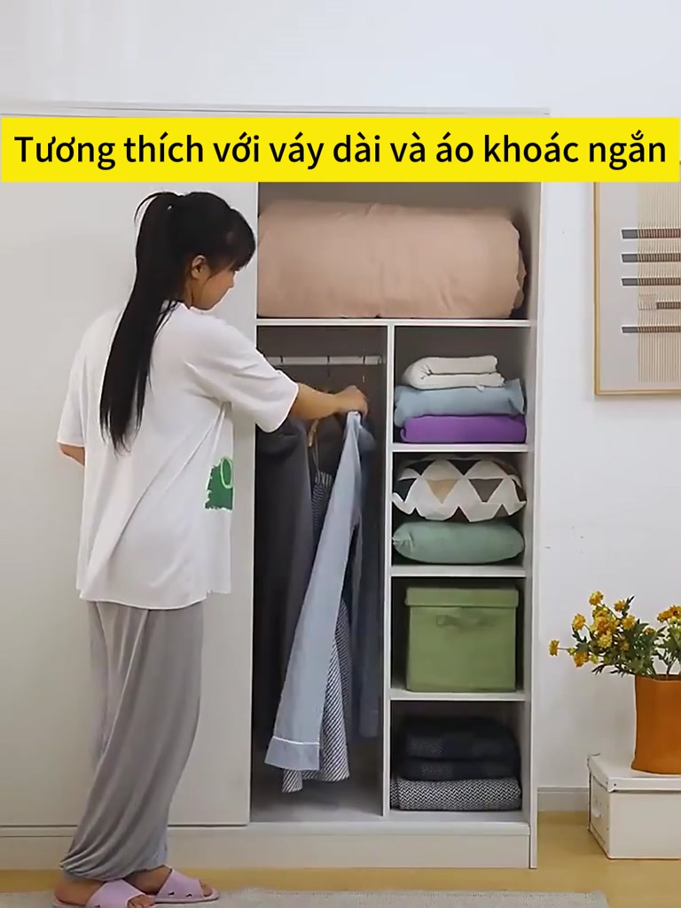 ALVIN Tủ Treo Quần Áo Đa Năng Cửa trượt-Gỗ MDF Phong Cách Hiện Đại Dễ Dàng Tháo Lắp Nhiều kích cỡ | BigBuy360 - bigbuy360.vn