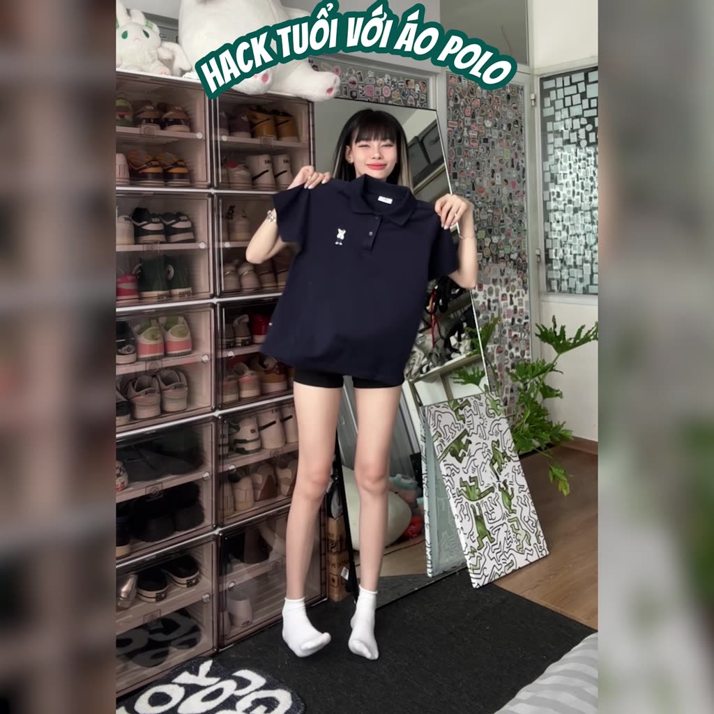 Áo Polo BabyTee Basic Amee Bear Thêu/ Cotton 100% | BigBuy360 - bigbuy360.vn