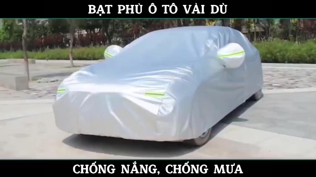 Bạt phủ ô tô xe hơi vải dù oxford cao cấp 3 lớp tráng bạc bền đẹp