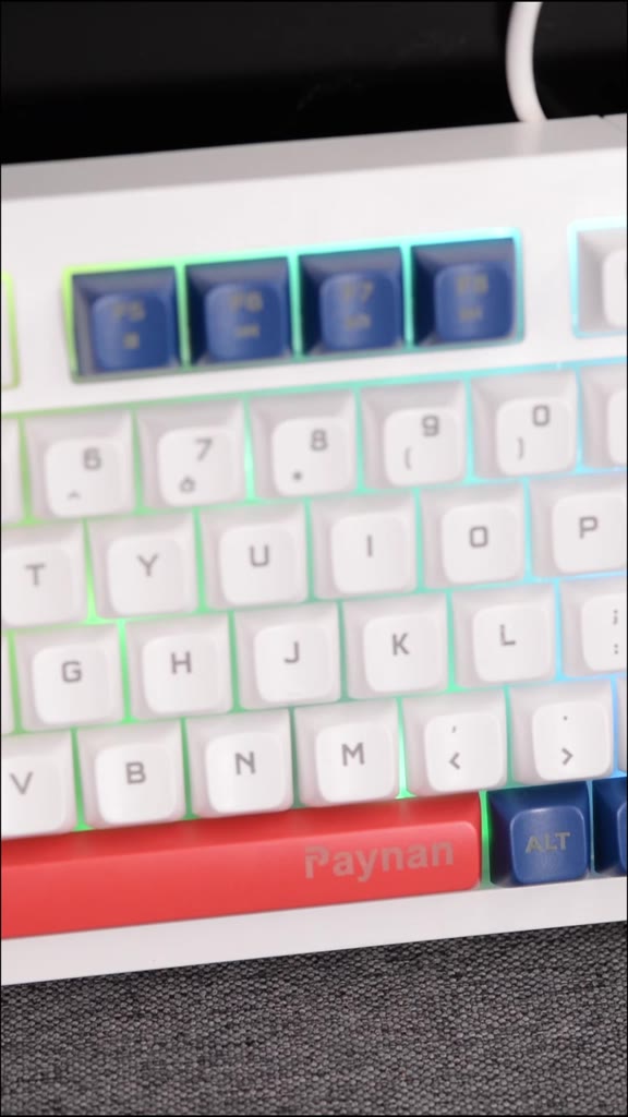 Bàn phím văn phòng P2 Paynan chống ồn kết nối cáp rời 98 phím đèn led Rainbow keycap 3 màu năng động | BigBuy360 - bigbuy360.vn