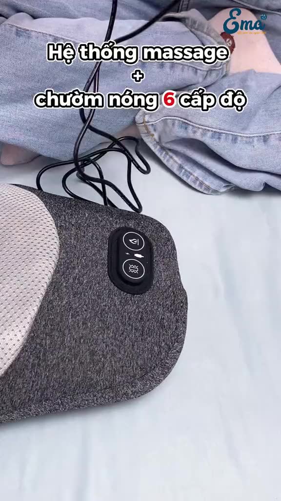 Gối massage cổ vai gáy EMA tích hợp massage rung & sưởi ấm | BigBuy360 - bigbuy360.vn