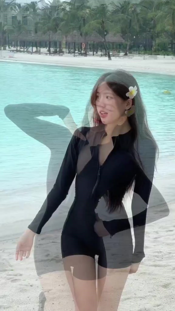 Đồ bơi nữ liền thân quần đùi bikini đi biển màu Đen phối xám khóa kéo tay dài và ngắn bikini kín đáo  The Sea 046 | BigBuy360 - bigbuy360.vn
