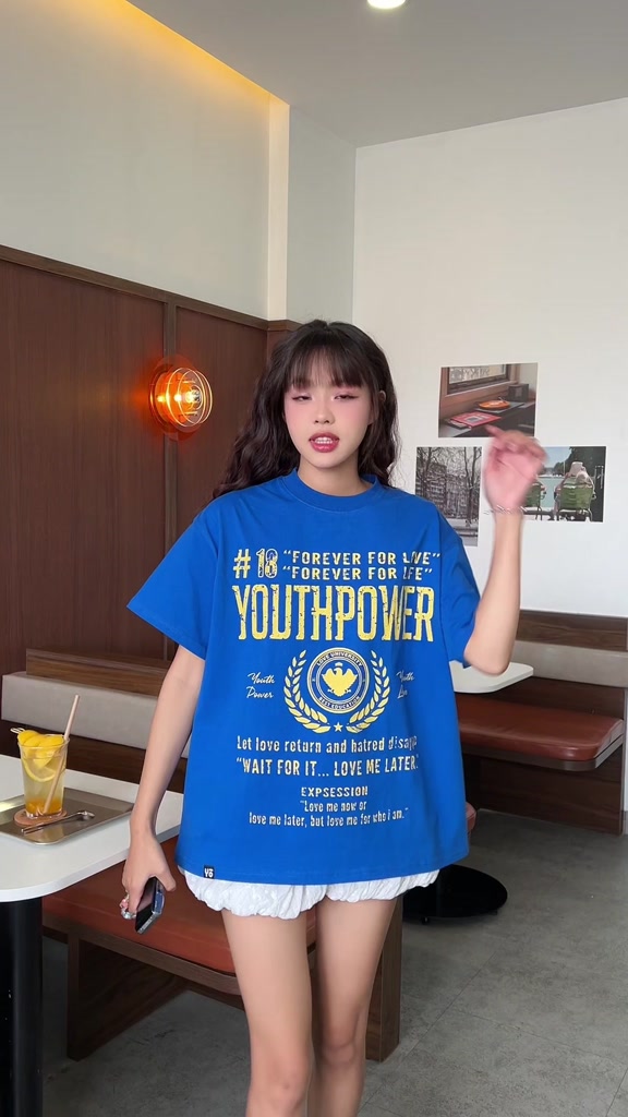 Áo Thun Big Boxy YOUTHPOWER FOREVER FOR LOVE From Rộng Nam Nữ Cổ Tròn Chất Liệu Cotton In Lụa Local Brand