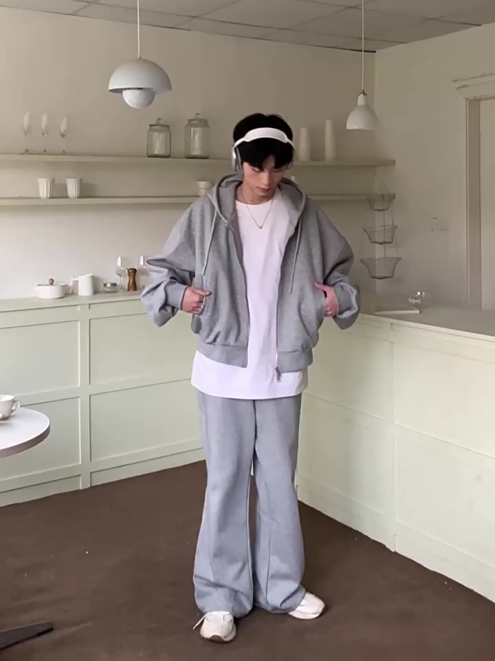 Hoodie Zip Form Boxy GODMOTHER Nỉ 2 Da Khóa 2 Đầu Chống Nắng Unisex Phong Cách Hàn Quốc Đen - Xám | BigBuy360 - bigbuy360.vn