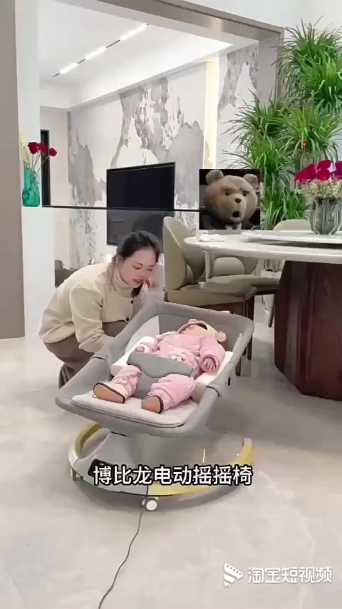 [CÓ BÁNH XE] Nôi em bé bằng điện tự động BobiLong 4in1 với lòng nôi RỘNG, ngả lưng và nằm 180 độ tải trọng 18KG | BigBuy360 - bigbuy360.vn