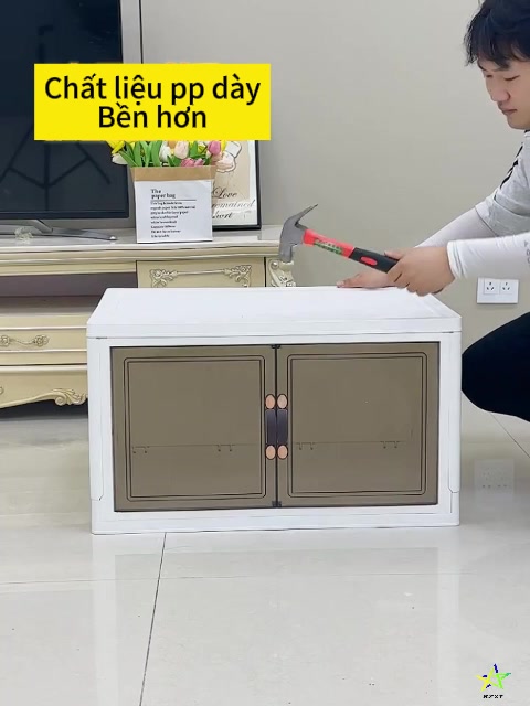 Hộp đựng không cần lắp đặt, tủ trưng bày hàng hóa gia đình, tủ đựng đồ ăn nhẹ, quần áo, đồ chơi có thể gấp gọn, xoay 360 | BigBuy360 - bigbuy360.vn