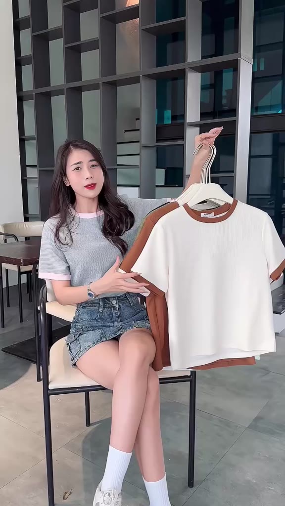 Áo Thun Nữ Babytee Hàng Thiết Kế Bigsize Cho Nữ (S-3XL) Cổ Tròn - Phối Tay ( Mã 1) | BigBuy360 - bigbuy360.vn