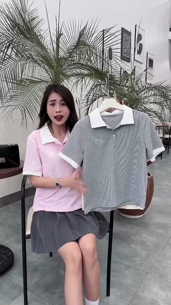 Conbo 2 Áo Thun Nữ Polo Lista Babytee Họa Tiết Thêu Trái Tim Bigsize ( Mã 2 ) | BigBuy360 - bigbuy360.vn