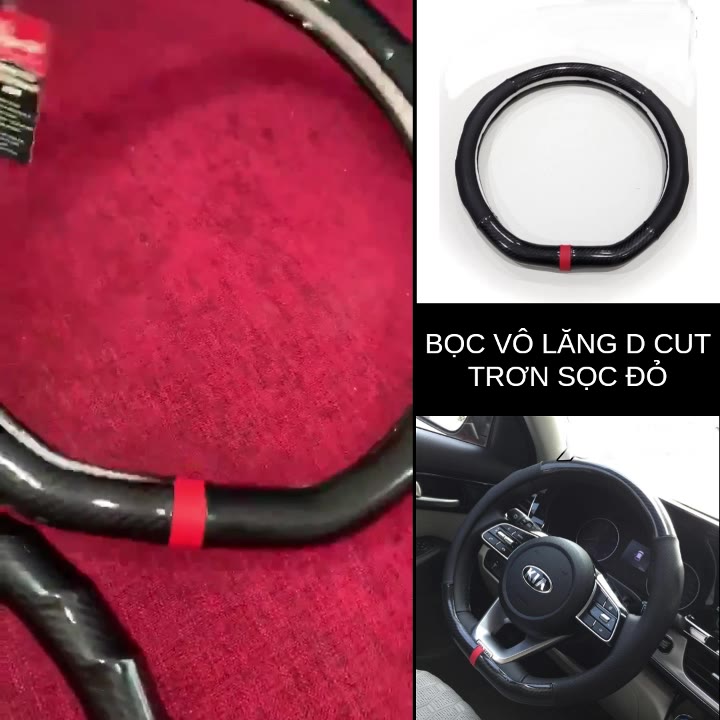 Bọc Vô Lăng D Cut Da Carbon