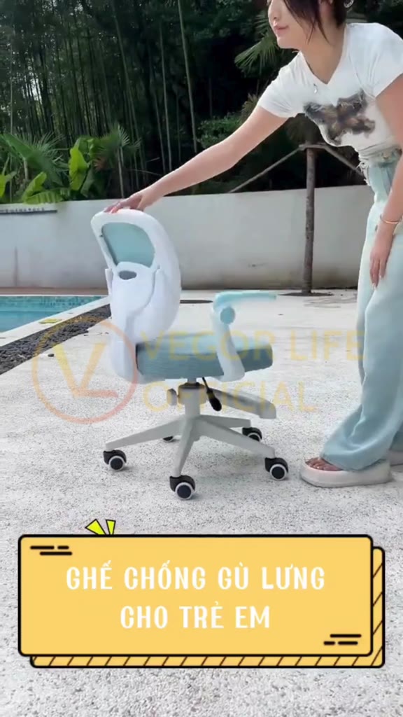 Ghế chống gù học sinh Vegor Life TE-01 thiết kế khoa học tựa lưng điều chỉnh, giúp bé có tư thế ngồi đúng chuẩn chống gù | BigBuy360 - bigbuy360.vn