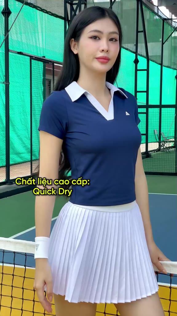 Áo polo thể thao nữ Fitme GOC phối cổ chất liệu co giãn chơi pickleball cầu lông, tennis ABPL01 | BigBuy360 - bigbuy360.vn