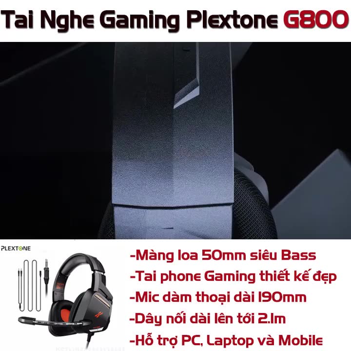 Tai Nghe Chụp Tai HOSAN Plextone G800 Mark II Kết Nối Có Dây, Mic Rời Hỗ Trợ Nhiều Thiết Bị | BigBuy360 - bigbuy360.vn