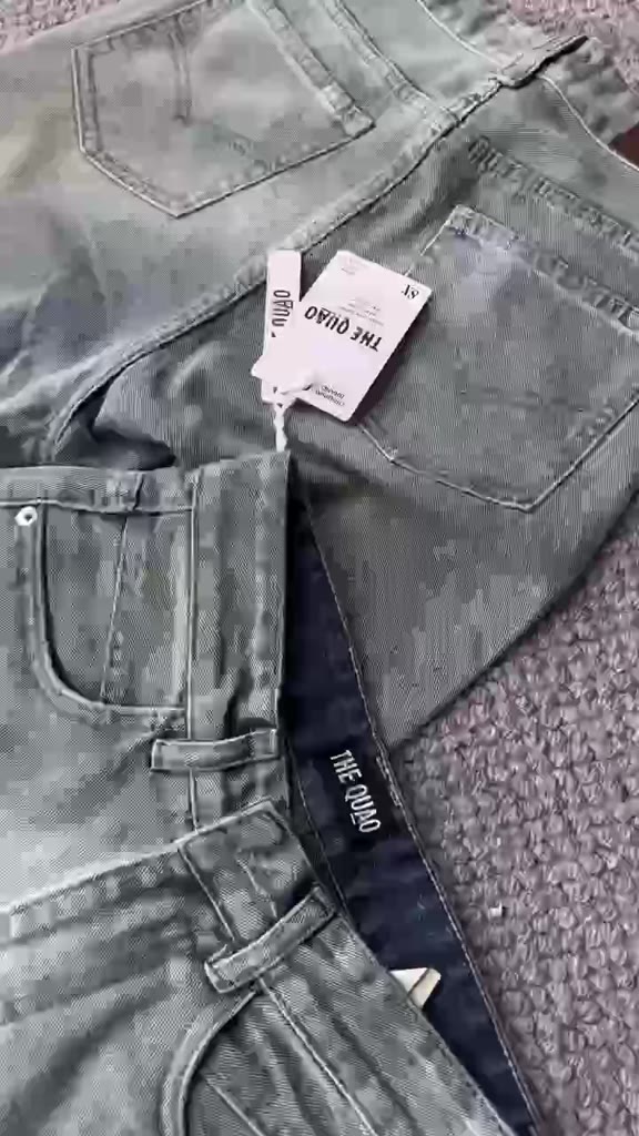 THE QUẠO - Quần Jeans Nữ Lưng Cao Ống Suông Dáng Dài Thêu Túi R0910_536 | BigBuy360 - bigbuy360.vn