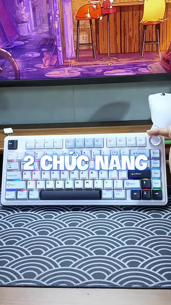 Bàn phím cơ không dây AULA F75 - Phiên bản mạch xuôi - 3 mode kết nối - Hotswap - Có núm xoay | BigBuy360 - bigbuy360.vn