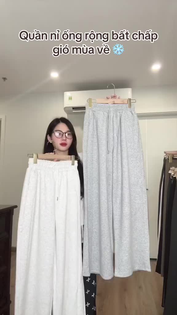 Quần Nỉ Nữ Ống Rộng Mẫu Mới Hottrend Kèm Dây Rút Chất Nỉ Dầy Dặn Mềm Mại Lên Form Xinh MA366 | BigBuy360 - bigbuy360.vn