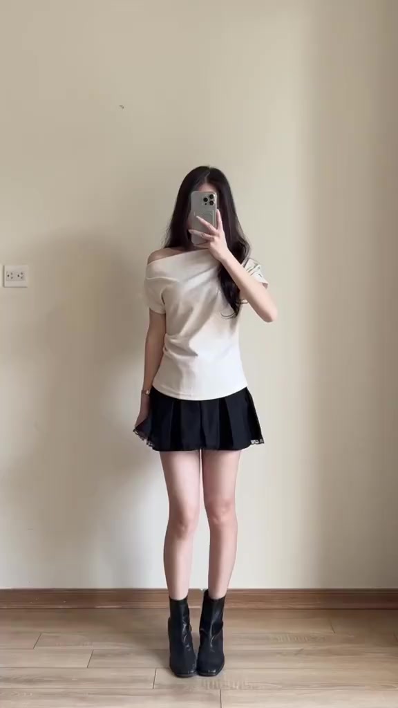 Áo trễ vai tay ngắn áo thun nữ phong cách tiểu thư thiết kế cánh rơi nhún eo điệu đà chất lông thỏ cao cấp A383-PANOSI | BigBuy360 - bigbuy360.vn