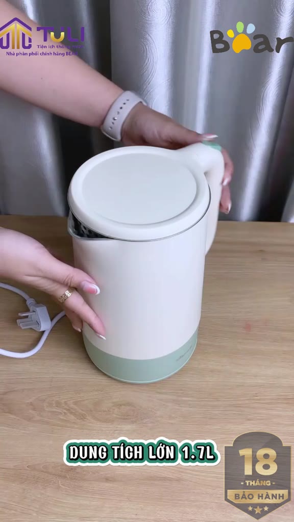 Ấm siêu tốc inox 2 lớp 1.7L Bear ZDH-R17B2