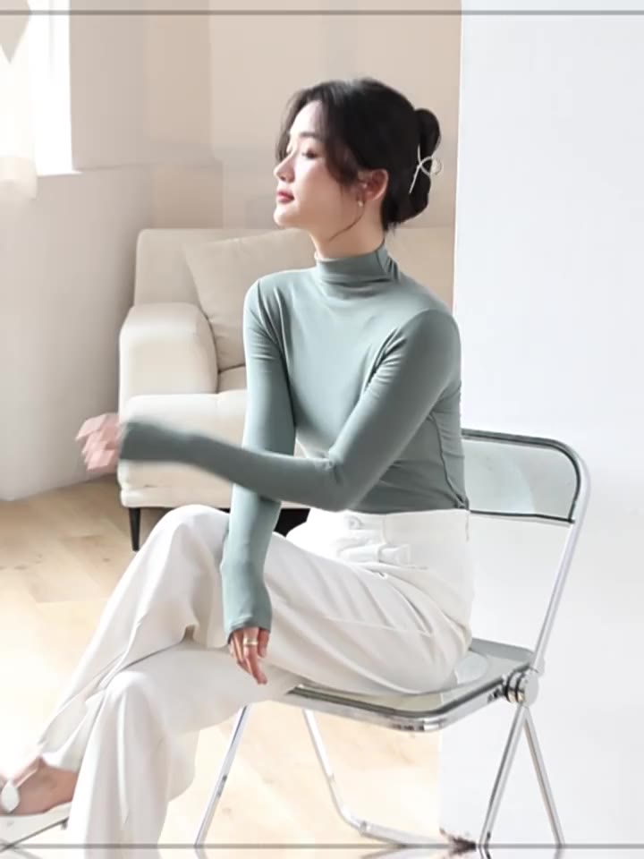 Áo Giữ Nhiệt LÓT NỈ Nữ Tay Dài Cao Cổ 3cm MIAA Co Giãn 4 Chiều , Áo giữ nhiệt DÀI TAY  Chuẩn Hàng QC Loại 1 | BigBuy360 - bigbuy360.vn