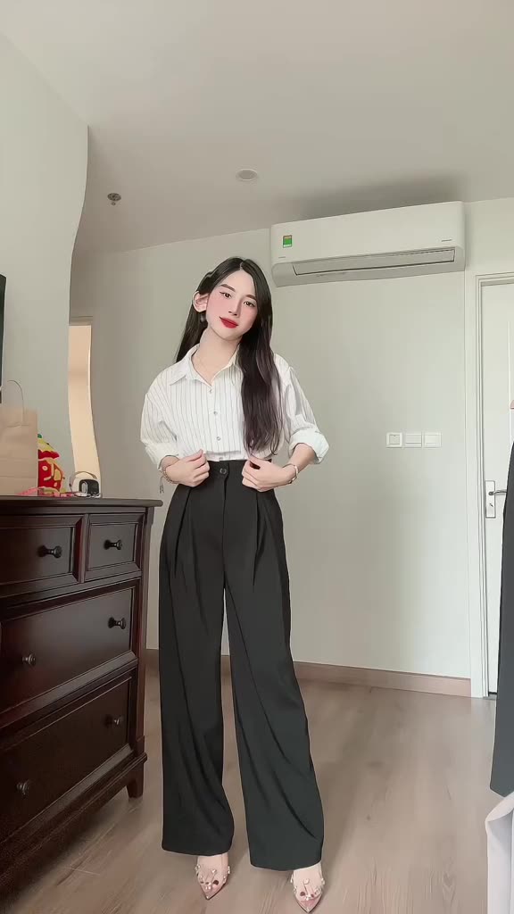 Quần tây suông ống rộng chất Gold Nhật